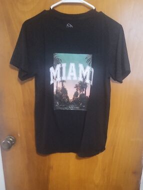MIAMI Graphic Black Men's T‑Shirt